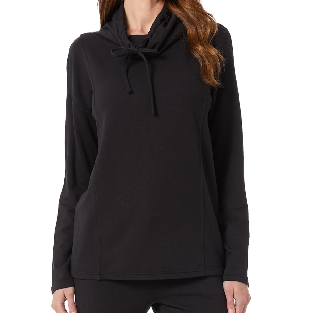 32 Degrees Women's Cowl-Neck Black Sweatshirt Size M
